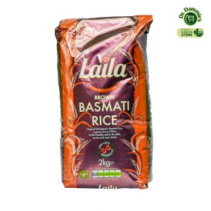 Laila Brown Basmati Rice 2kg - Image 1