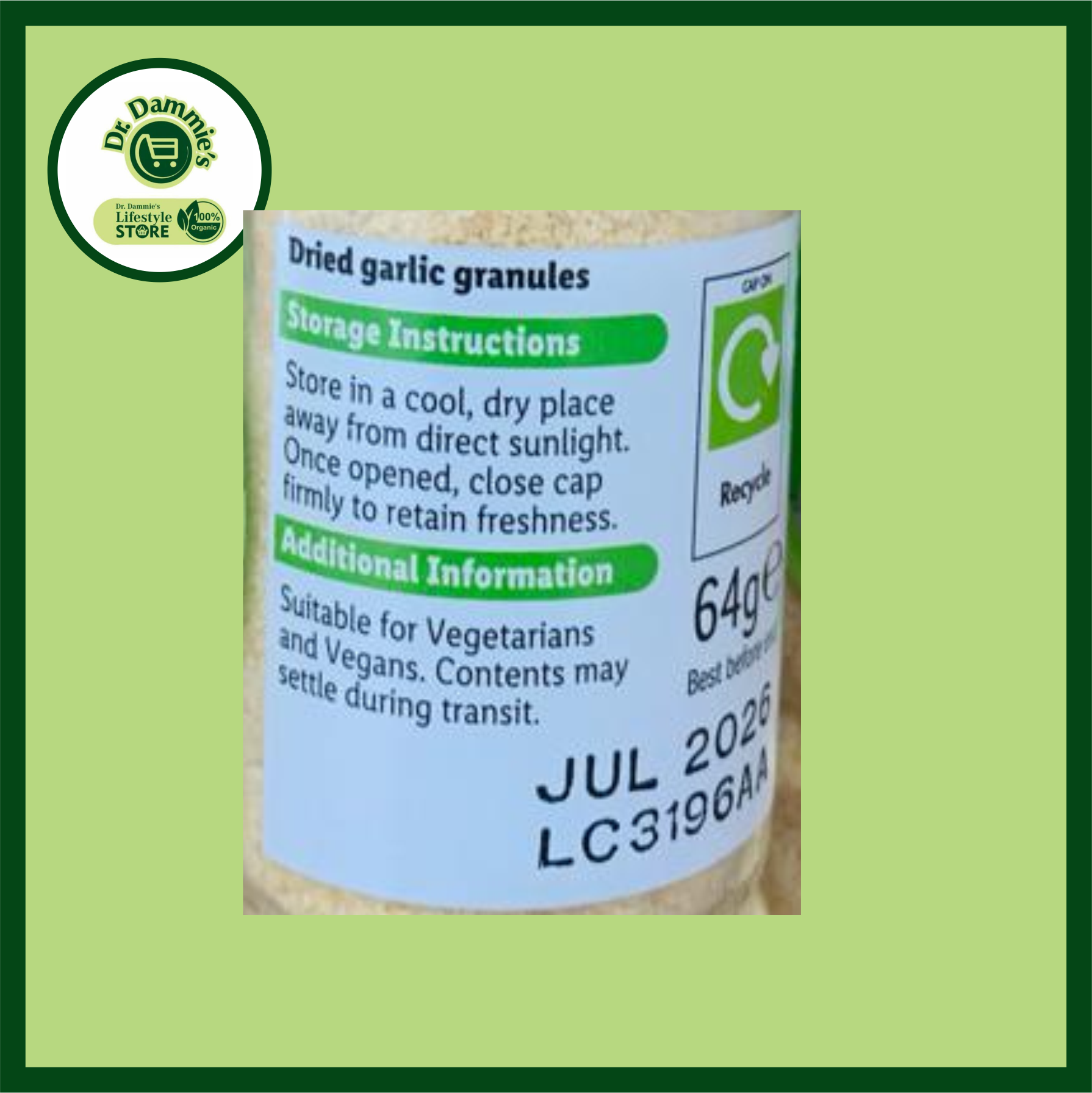 Garlic granules details