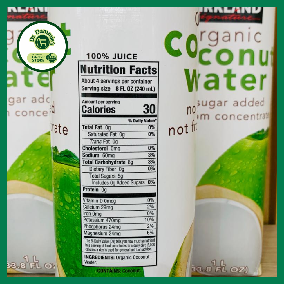 Organic coconut water details